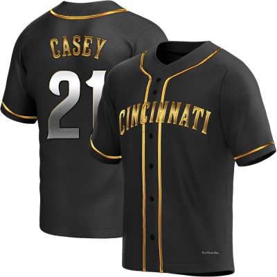 Men's Sean Casey Cincinnati Reds Replica Black Golden Alternate Jersey