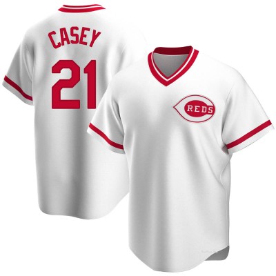 Men's Sean Casey Cincinnati Reds Replica White Home Cooperstown Collection Jersey