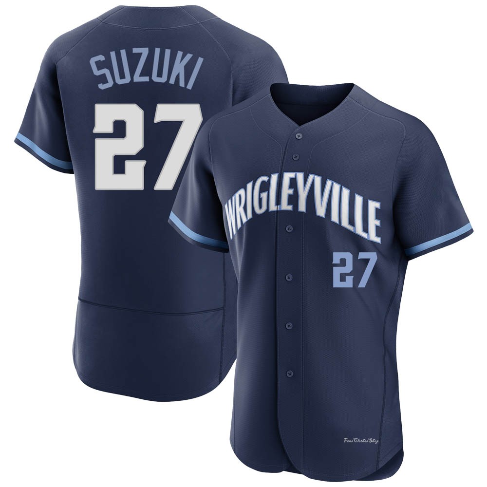 Men's Seiya Suzuki Chicago Cubs Authentic Navy 2021 City Connect Jersey