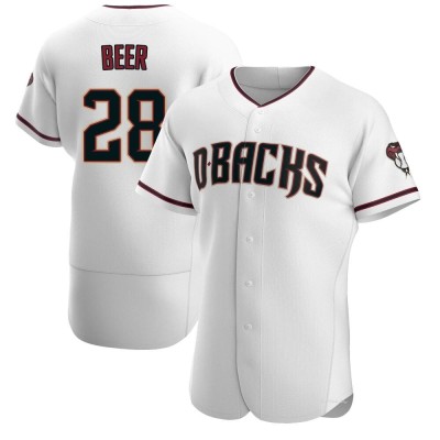 Men's Seth Beer Arizona Diamondbacks Authentic White/Crimson Home Jersey