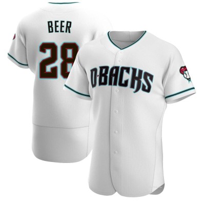 Men's Seth Beer Arizona Diamondbacks Authentic White/Teal Alternate Jersey