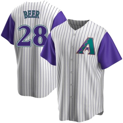Men's Seth Beer Arizona Diamondbacks Replica Cream/Purple Alternate Cooperstown Collection Jersey