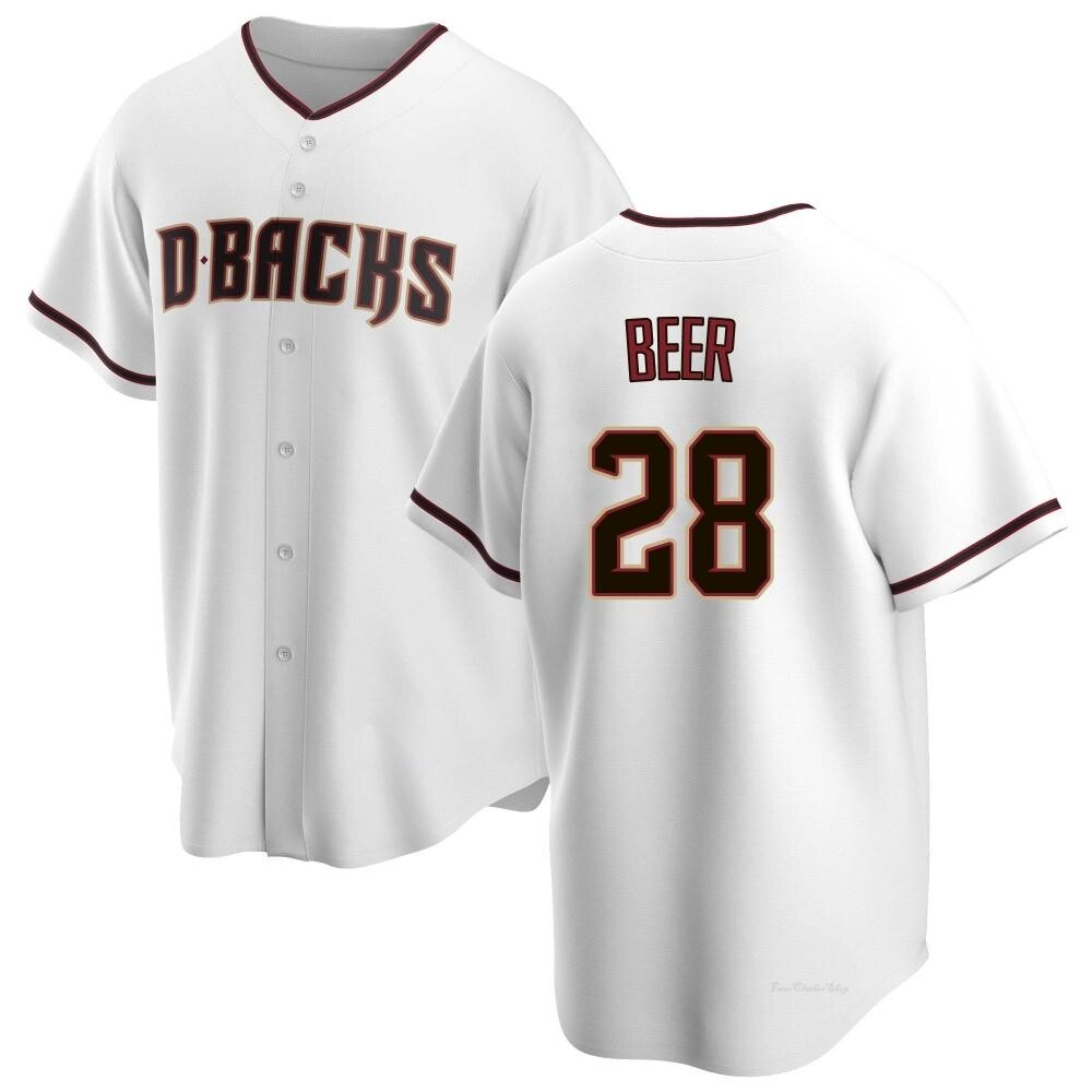 Men's Seth Beer Arizona Diamondbacks Replica White Home Jersey