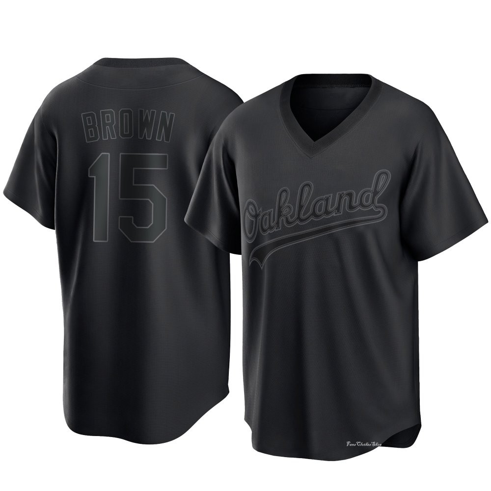 Men's Seth Brown Oakland Athletics Replica Black Pitch Fashion Jersey
