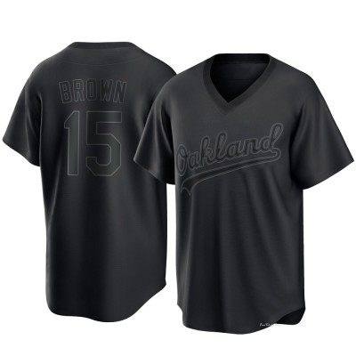 Men's Seth Brown Oakland Athletics Replica Black Pitch Fashion Jersey