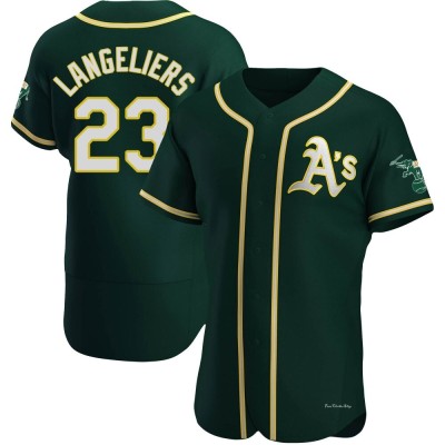Men's Shea Langeliers Oakland Athletics Authentic Green Alternate Jersey