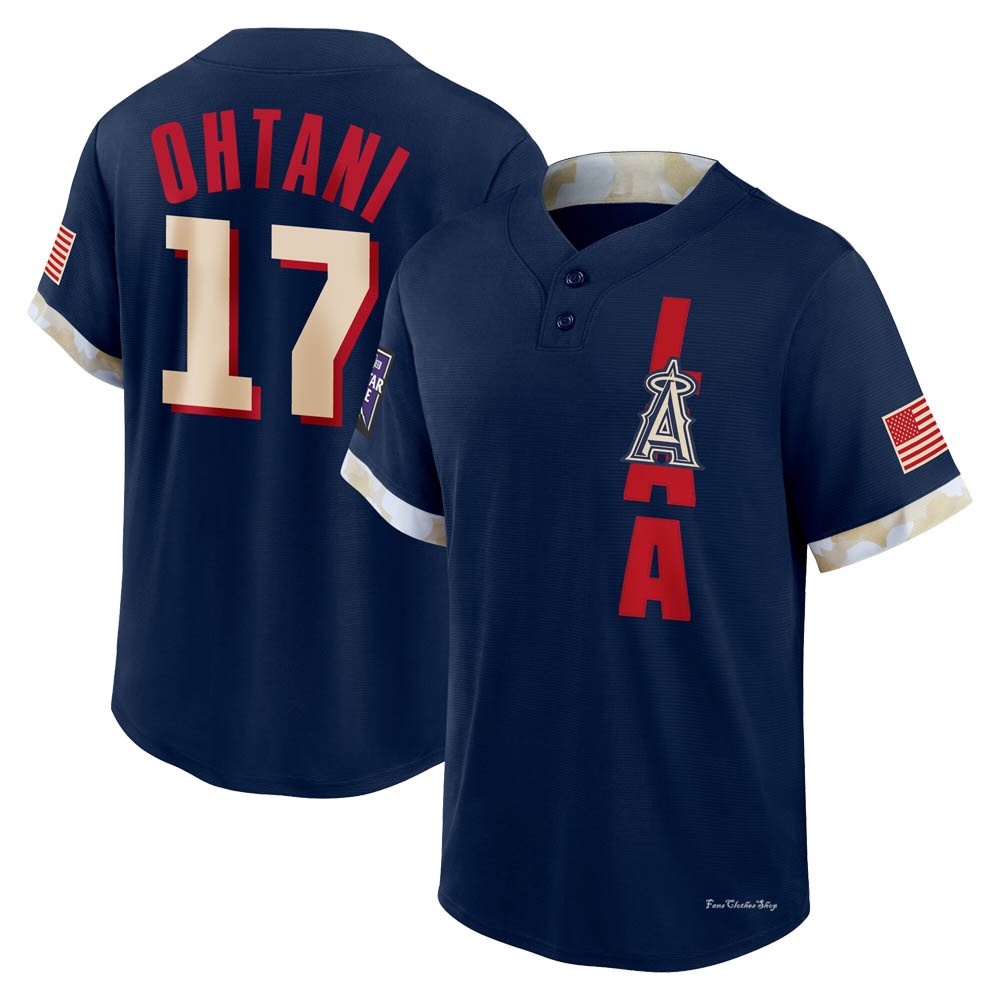 Men's Shohei Ohtani Los Angeles Angels Game Navy 2021 All-Star Replica ...