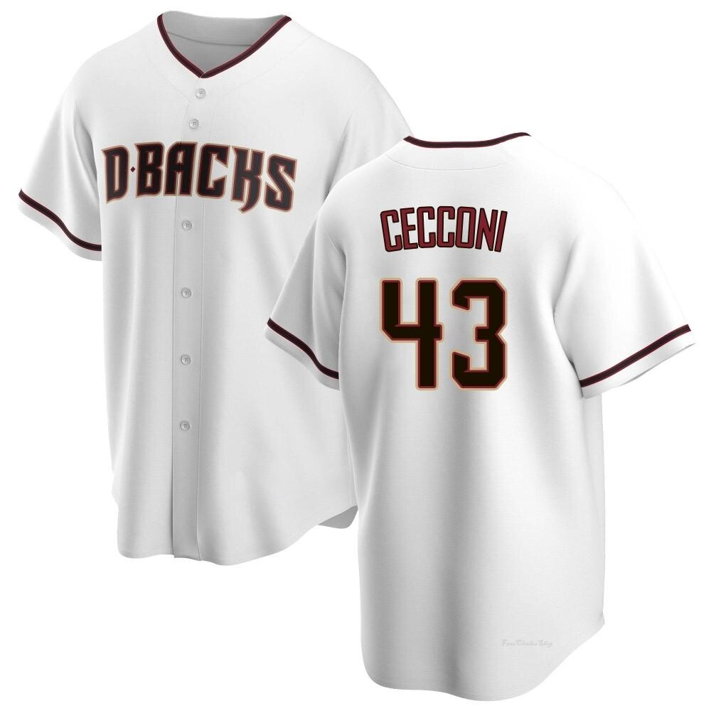Men's Slade Cecconi Arizona Diamondbacks Replica White Home Jersey