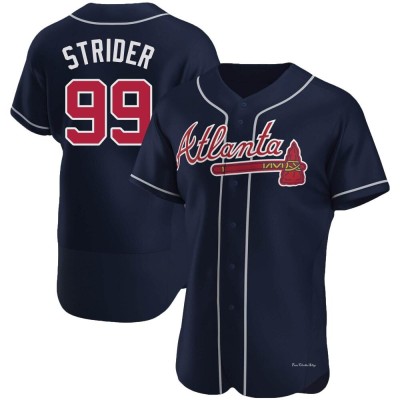 Men's Spencer Strider Atlanta Braves Authentic Navy Alternate Jersey