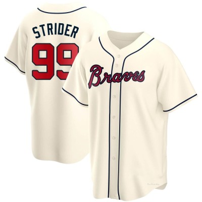 Men's Spencer Strider Atlanta Braves Replica Cream Alternate Jersey