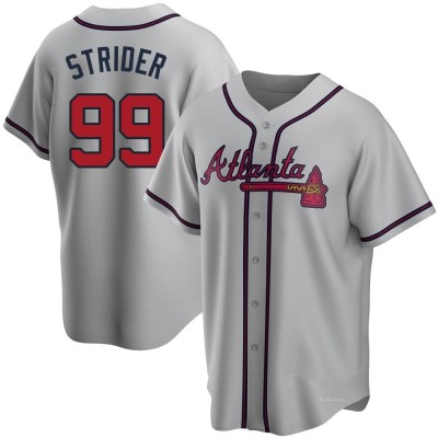 Men's Spencer Strider Atlanta Braves Replica Gray Road Jersey