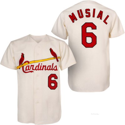 Men's Stan Musial St. Louis Cardinals Replica Cream 1963 Throwback Jersey