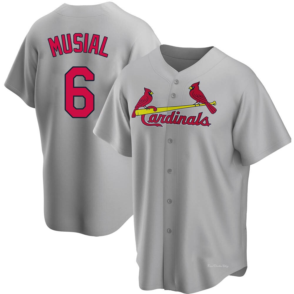 Men's Stan Musial St. Louis Cardinals Replica Gray Road Jersey