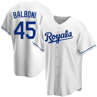 Men's Steve Balboni Kansas City Royals Replica White Home Jersey