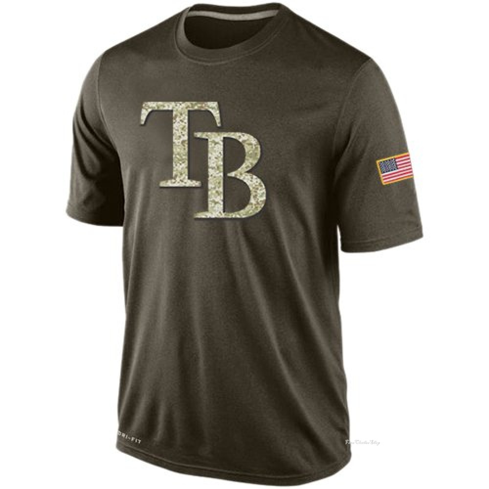 Men's Tampa Bay Rays Olive Dri-Fit Salute To Service KO Performance T-Shirt