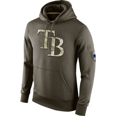 Men's Tampa Bay Rays Olive Salute To Service KO Performance Hoodie