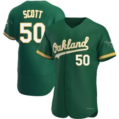 Men's Tayler Scott Oakland Athletics Authentic Green Kelly Alternate Jersey
