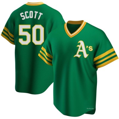 Men's Tayler Scott Oakland Athletics Replica Green R Kelly Road Cooperstown Collection Jersey