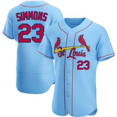 Men's Ted Simmons St. Louis Cardinals Authentic Light Blue Alternate Jersey