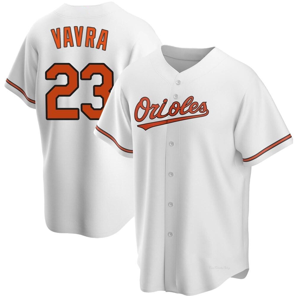 Men's Terrin Vavra Baltimore Orioles Replica White Home Jersey