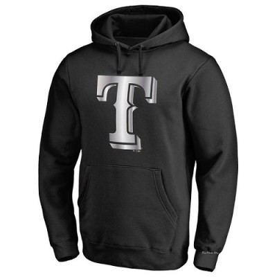 Men's Texas Rangers Black Platinum Collection Pullover Hoodie -
