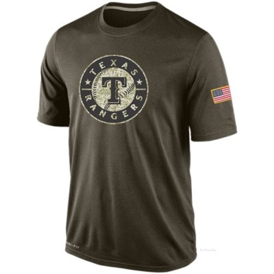 Men's Texas Rangers Olive Dri-Fit Salute To Service KO Performance T-Shirt