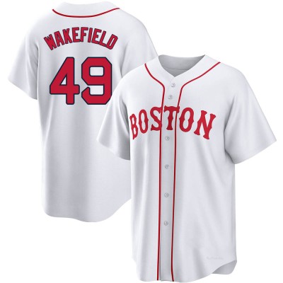 Men's Tim Wakefield Boston Red Sox Replica White 2021 Patriots' Day Jersey