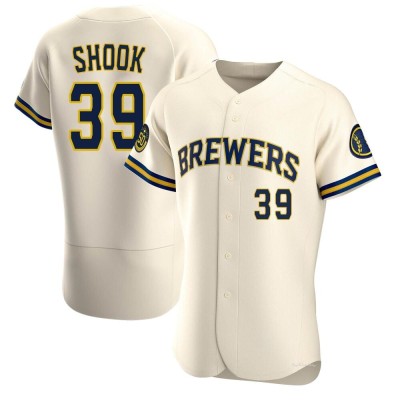 Men's TJ Shook Milwaukee Brewers Authentic Cream Home Jersey