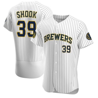 Men's TJ Shook Milwaukee Brewers Authentic White Alternate Jersey