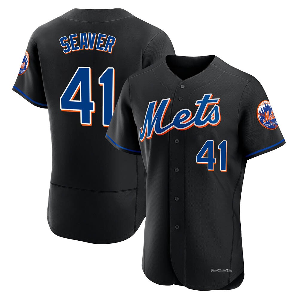 Men's Tom Seaver New York Mets Authentic Black 2022 Alternate Jersey