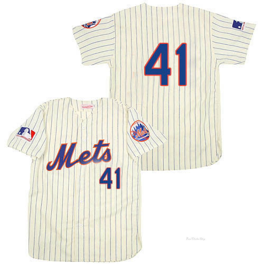 Men's Tom Seaver New York Mets Authentic Cream 1969 Throwback Jersey