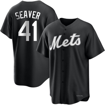 Men's Tom Seaver New York Mets Replica Black/White Jersey