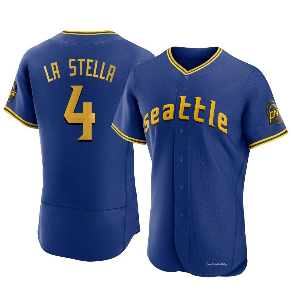 Men's Tommy La Stella Seattle Mariners Authentic Royal 2023 City