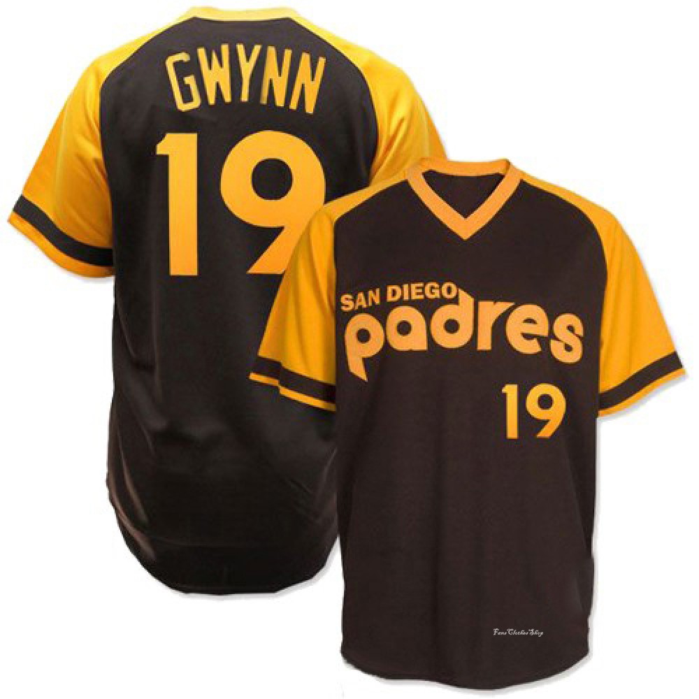 Men's Tony Gwynn San Diego Padres Authentic Brown Throwback Jersey