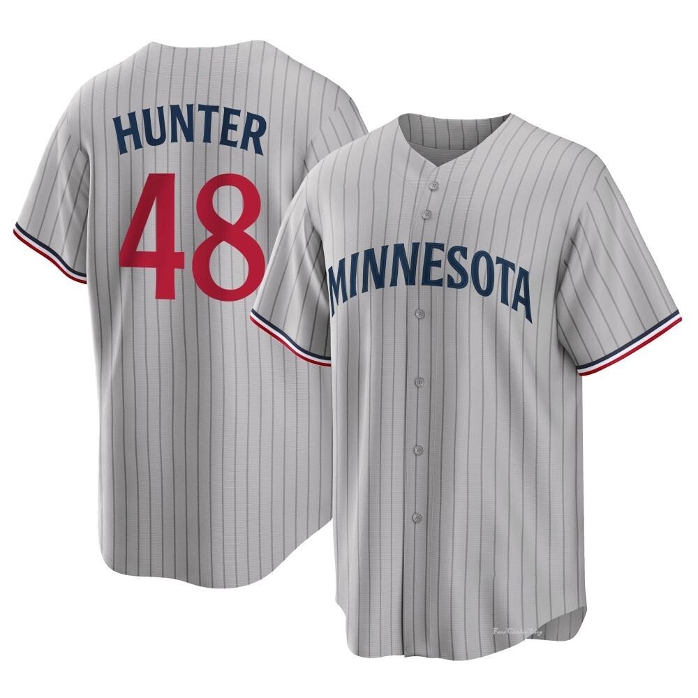 Men's Torii Hunter Minnesota Twins Replica Gray Road Jersey