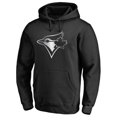Men's Toronto Blue Jays Black Platinum Collection Pullover Hoodie -