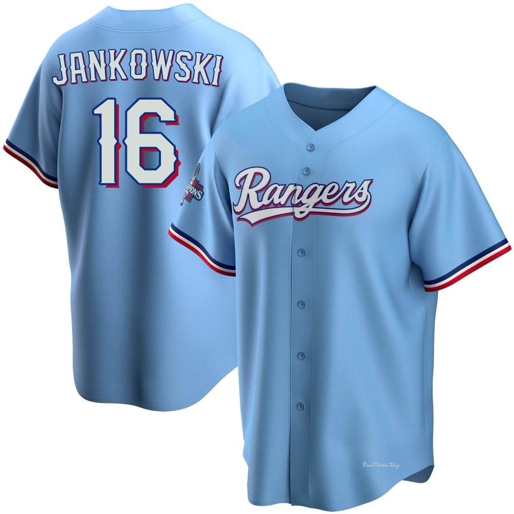 Men's Travis Jankowski Texas Rangers Replica Light Blue Alternate 2023 