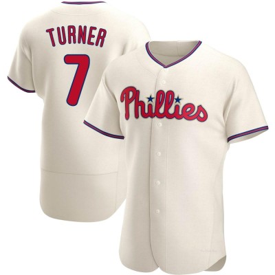 Men's Trea Turner Philadelphia Phillies Authentic Cream Alternate Jersey