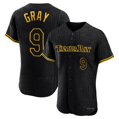 Men's Tristan Gray Tampa Bay Rays Authentic Black Snake Skin City Jersey