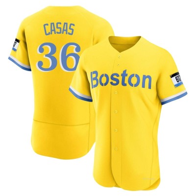 Men's Triston Casas Boston Red Sox Authentic Gold/Light Blue 2021 City Connect Jersey
