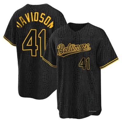 Men's Tucker Davidson Baltimore Orioles Replica Black Snake Skin City Jersey