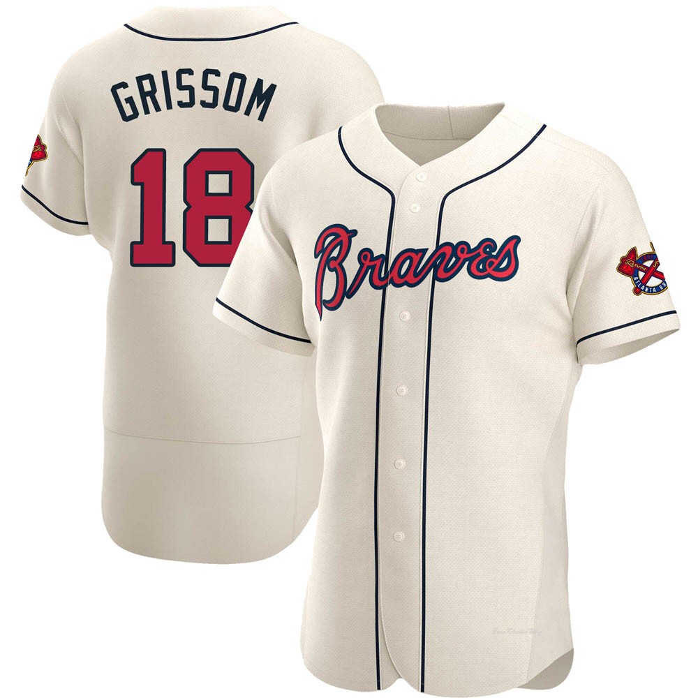 Men's Vaughn Grissom Atlanta Braves Authentic Cream Alternate Jersey