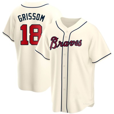Men's Vaughn Grissom Atlanta Braves Replica Cream Alternate Jersey