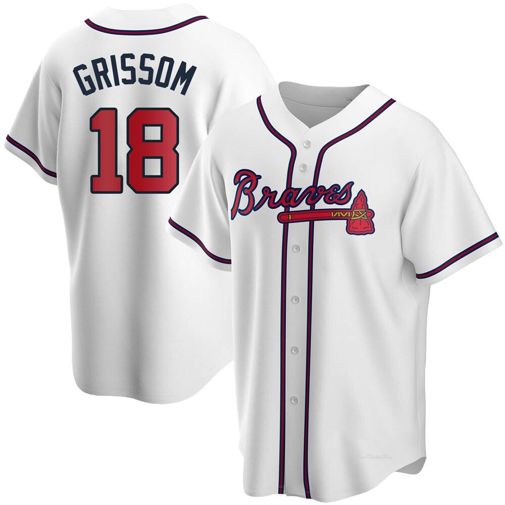 Men's Vaughn Grissom Atlanta Braves Replica White Home Jersey