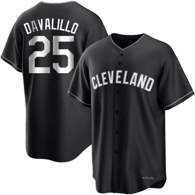 Men's Vic Davalillo Cleveland Guardians Replica Black/White Jersey
