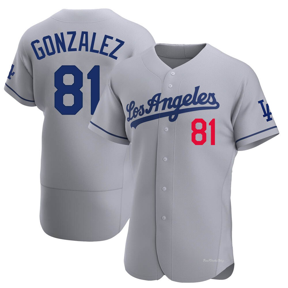 Men's Victor Gonzalez Los Angeles Dodgers Authentic Gray Away Jersey