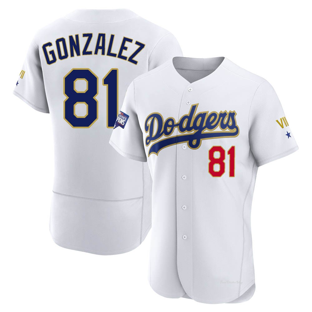 Men's Victor Gonzalez Los Angeles Dodgers Authentic White/Gold 2021 Gold Program Player Jersey