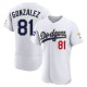 Men's Victor Gonzalez Los Angeles Dodgers Authentic White/Gold 2021 Gold Program Player Jersey