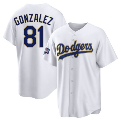 Men's Victor Gonzalez Los Angeles Dodgers Replica White/Gold 2021 Gold Program Player Jersey