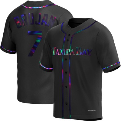 Men's Vidal Brujan Tampa Bay Rays Replica Black Holographic Alternate Jersey
